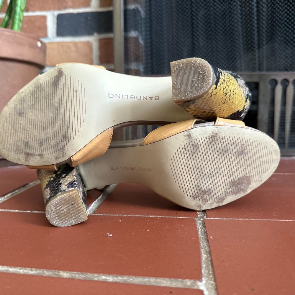 Bandolino Snake Print Open Toe Sandal Size 8.5 - image 6